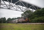 MC 2012 pulls the Railfan day special into Bourne Station.